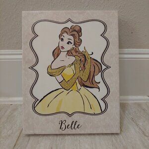 Artissimo Disney Princess Belle  Frame Canvas Wall Art 14 X 11